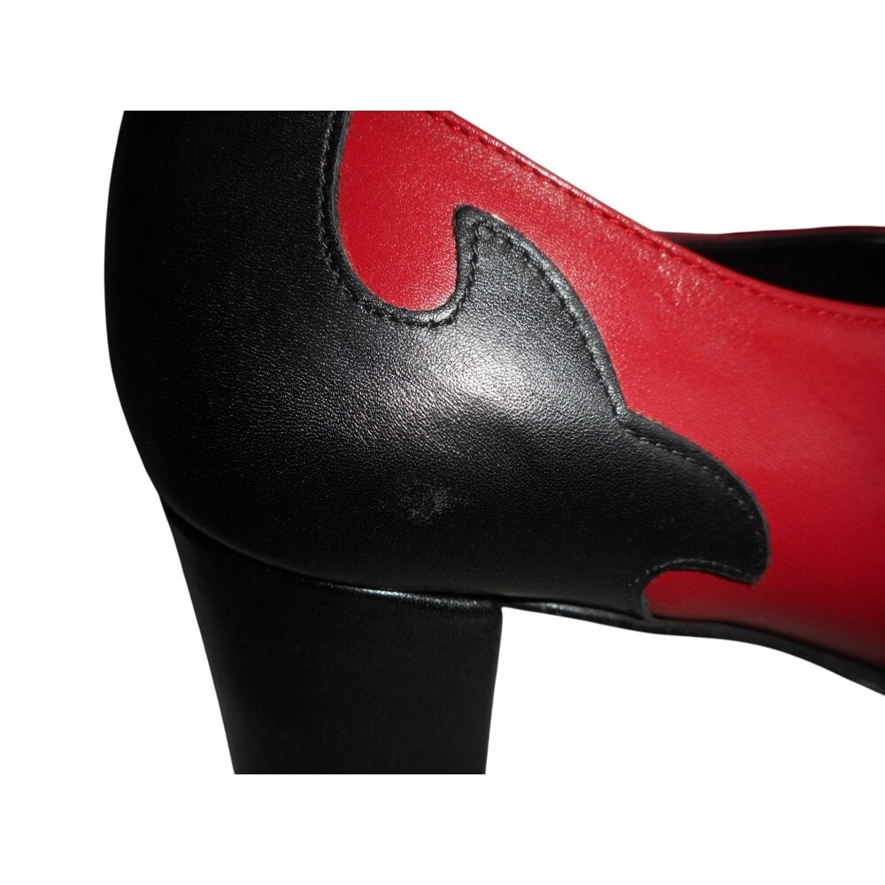 Vintage Siamanto red black western style Pump Size 8 M 2 1/4 inch heel - Picture 9 of 10